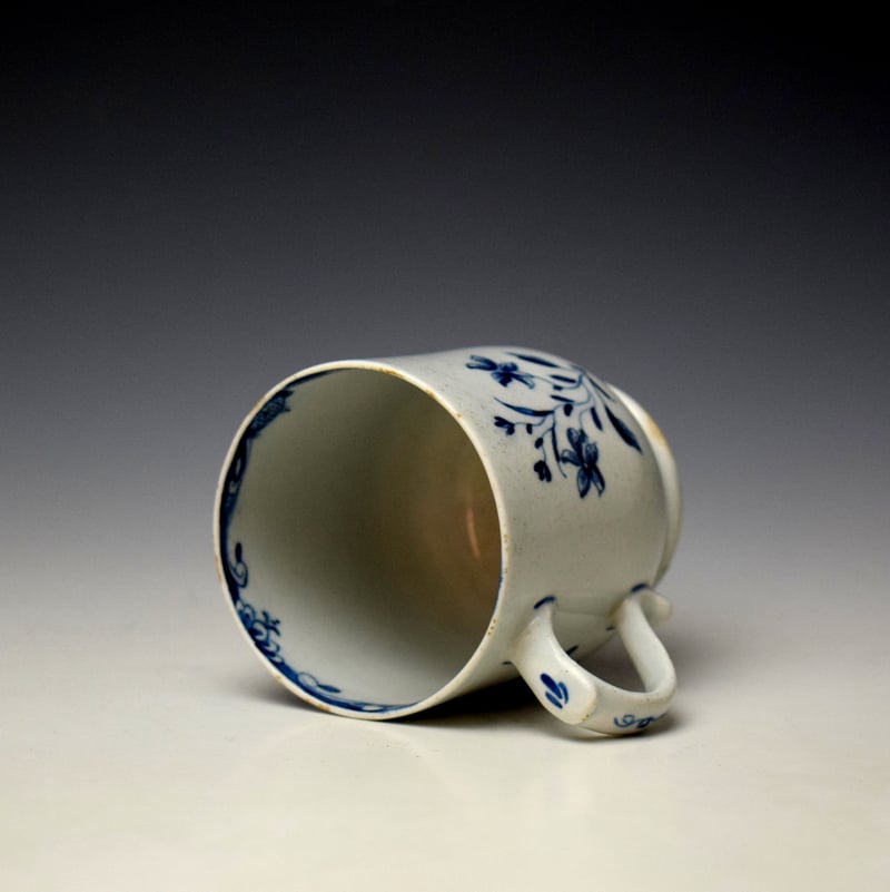 Lowestoft Flower and Moth Pattern Small Bell Shape Mug c1765-70 (7)