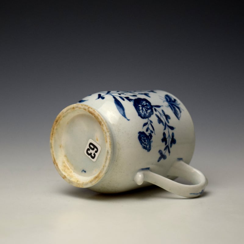 Lowestoft Flower and Moth Pattern Small Bell Shape Mug c1765-70 (8)