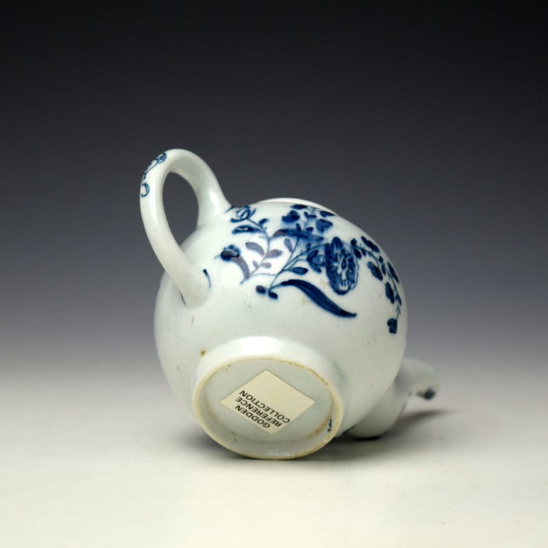 Lowestoft Flower and Moth Pattern Toy Teapot and Cover c1765-70 Ex Godden Refference Collection (9)
