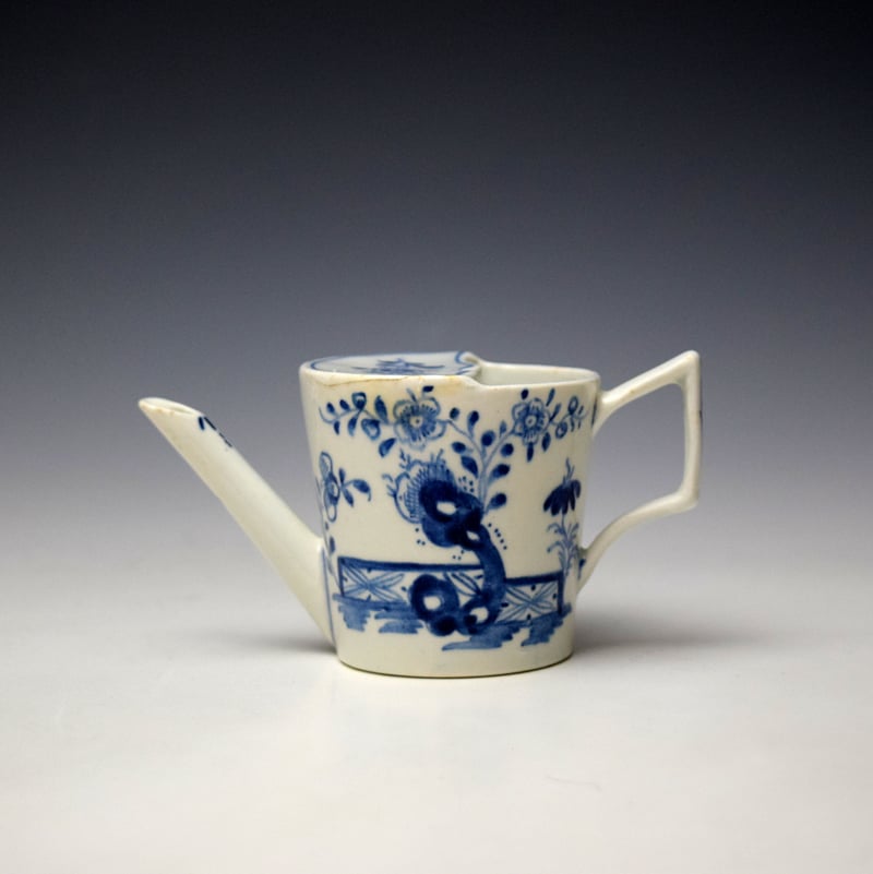 Lowestoft Flowering Root and Fence Pattern Childs Feeding Cup c1768-72 (2)