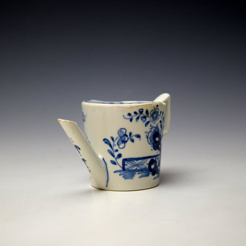 Lowestoft Flowering Root and Fence Pattern Childs Feeding Cup c1768-72 (3)