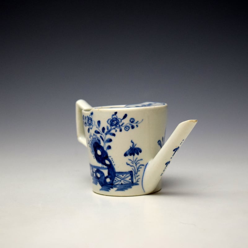 Lowestoft Flowering Root and Fence Pattern Childs Feeding Cup c1768-72 (4)