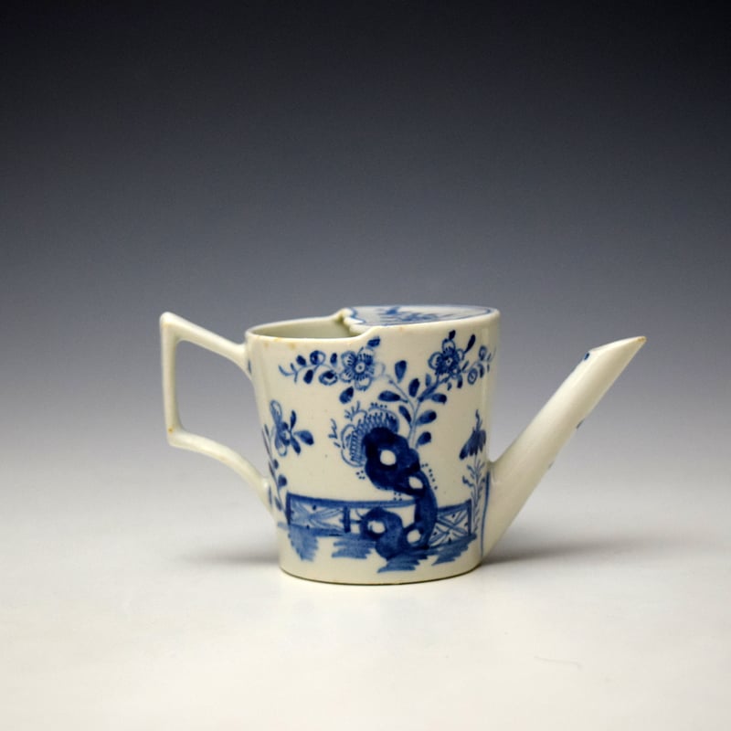 Lowestoft Flowering Root and Fence Pattern Childs Feeding Cup c1768-72 (5)