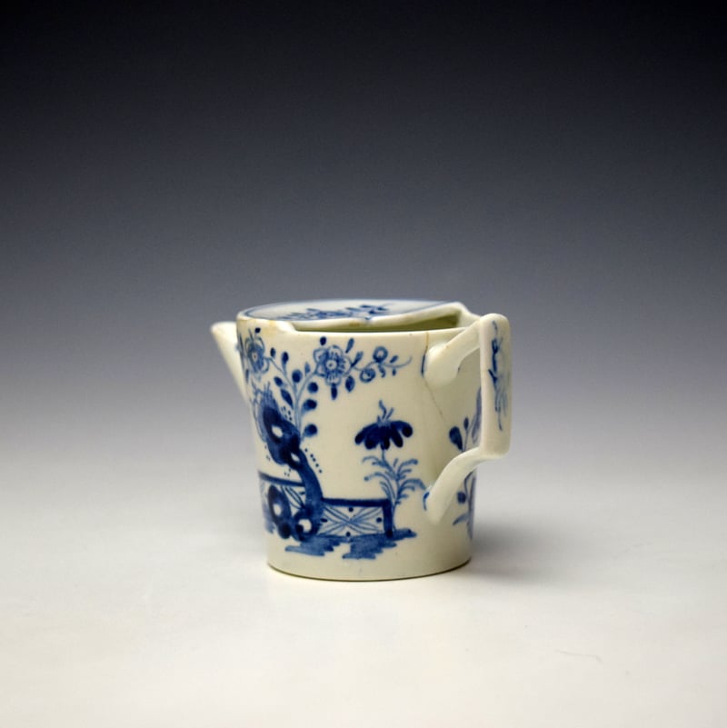 Lowestoft Flowering Root and Fence Pattern Childs Feeding Cup c1768-72 (7)