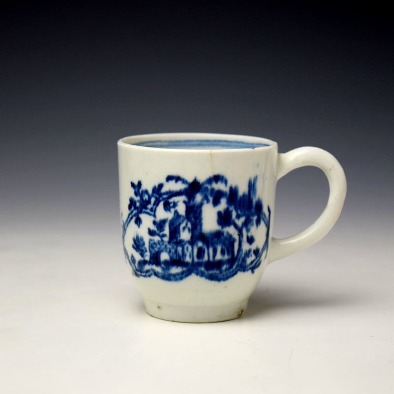 Lowestoft Good Cross Chapel Pattern Coffee Cup c1770-80
