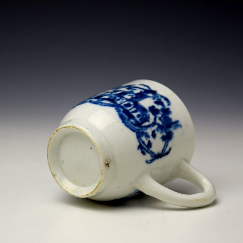 Lowestoft Good Cross Chapel Pattern Coffee Cup c1770-80 (6)