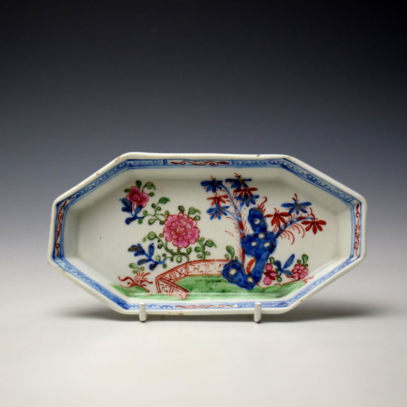 Very Rare Green Redgrave Pattern Spoon Tray c1775-85 Ex Godden Collection