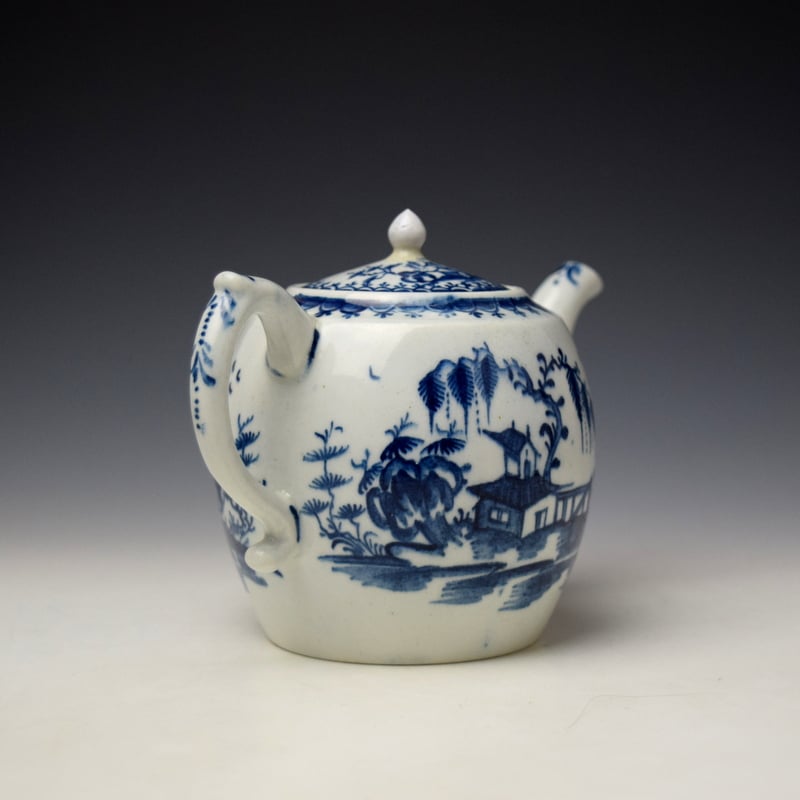 Lowestoft House Willow Fence Pattern Teabowl and Saucer c1762-65 (5)