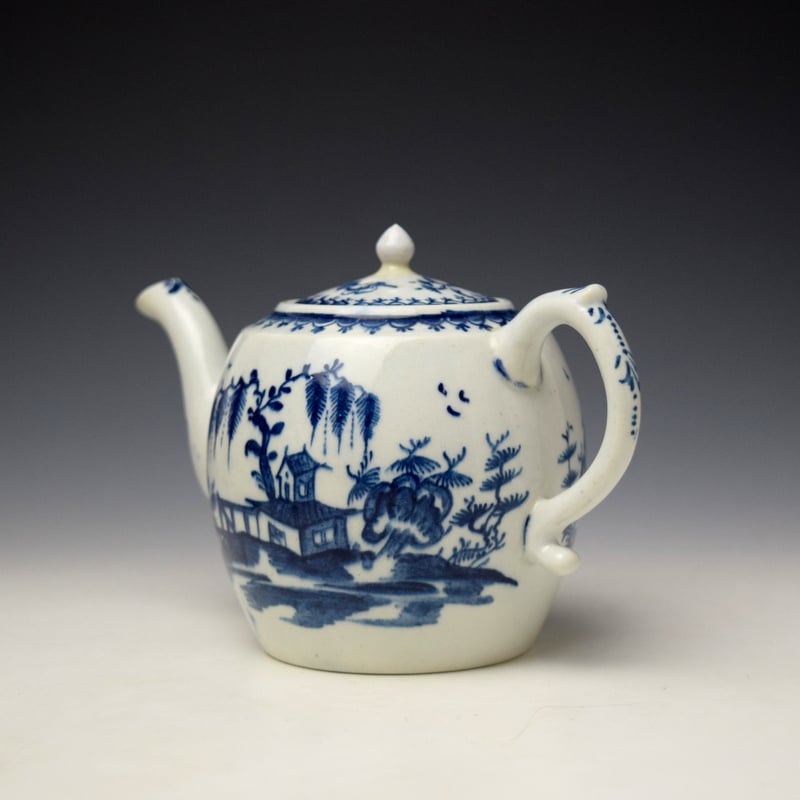 Lowestoft House Willow Fence Pattern Teabowl and Saucer c1762-65 (6)
