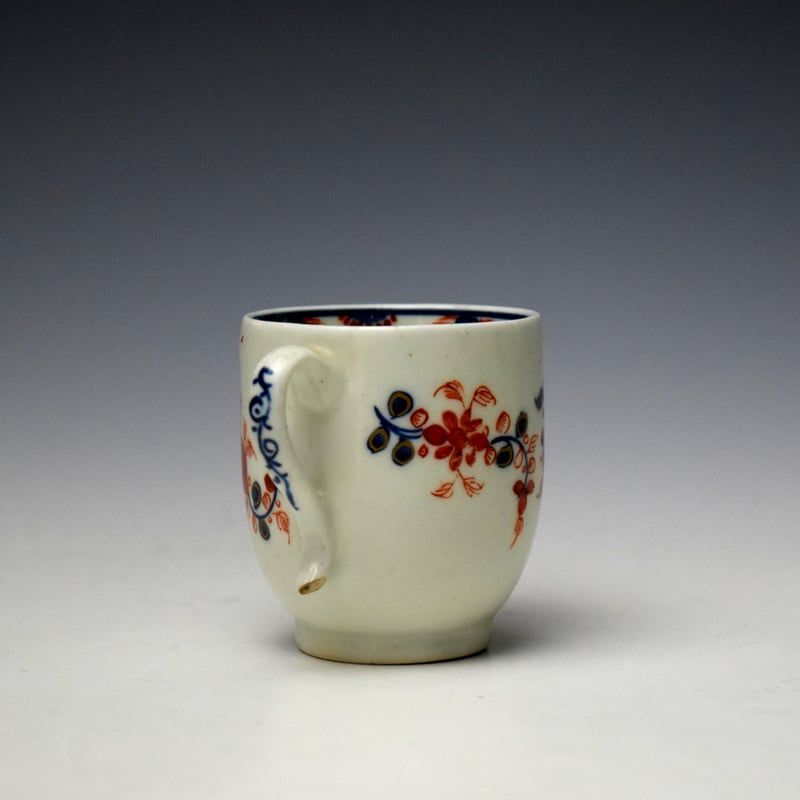 Lowestoft Imari Floral Pattern Coffee Cup and Saucer c1780-85 (5)