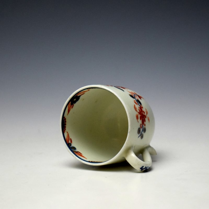 Lowestoft Imari Floral Pattern Coffee Cup and Saucer c1780-85 (7)