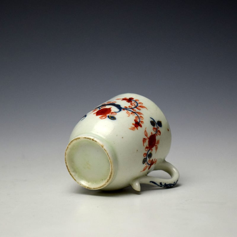 Lowestoft Imari Floral Pattern Coffee Cup and Saucer c1780-85 (8)