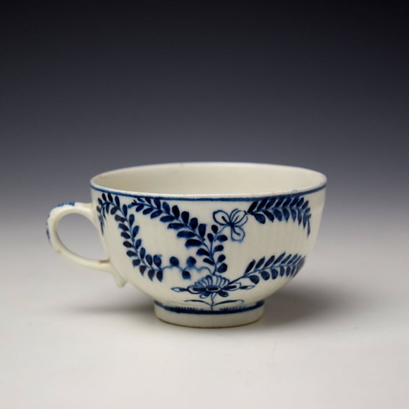Lowestoft Immortelle Pattern Teacup and Saucer c1768-75 (4)