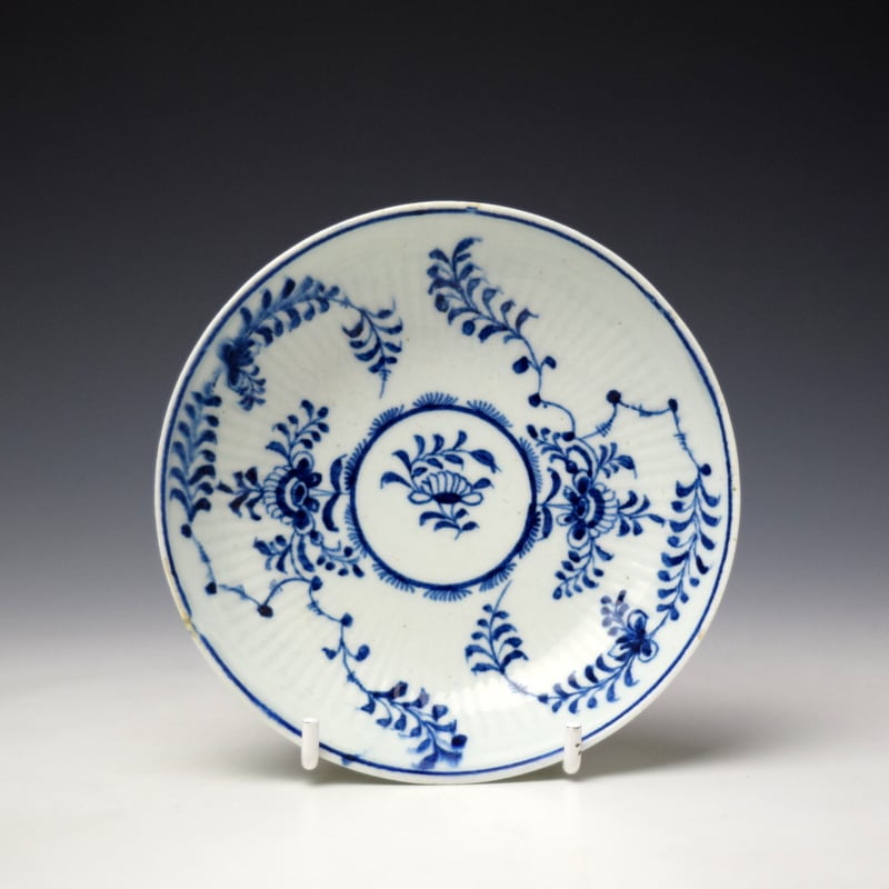 Lowestoft Immortelle Pattern Teacup and Saucer c1768-75 (8)
