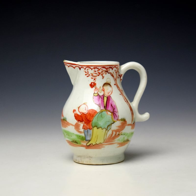 Lady Holding a Flower Pattern Small Sparrow Beak Jug c1770-75