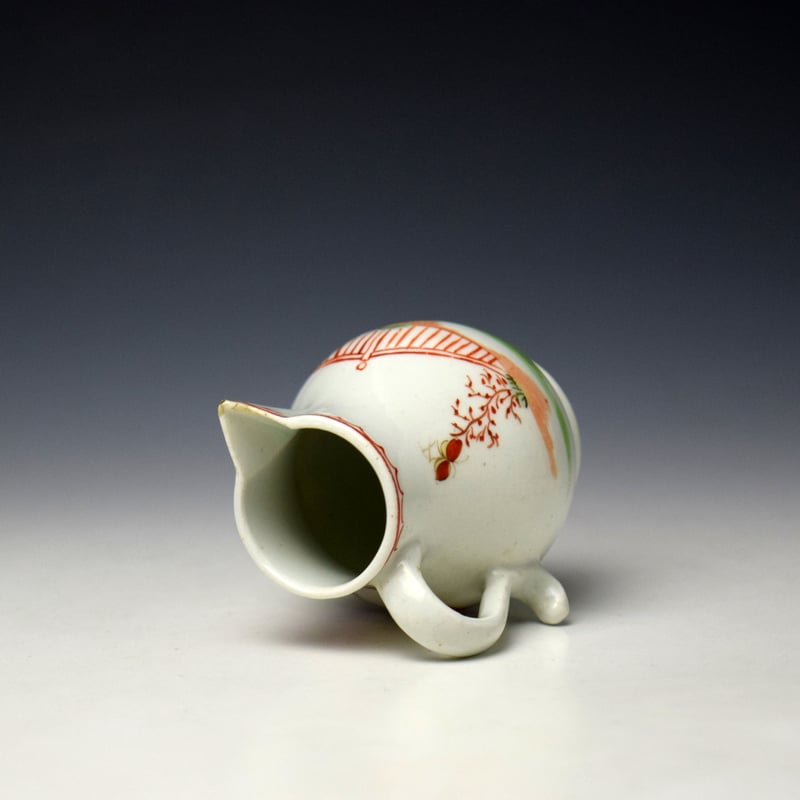 Lowestoft Lady Holding a Flower Pattern Small Sparrow Beak Jug c1770-75 (5)