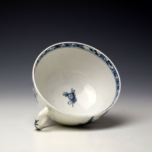 Lowestoft Longbridge and House Pattern Teacup and Saucer c1770-80 (6)
