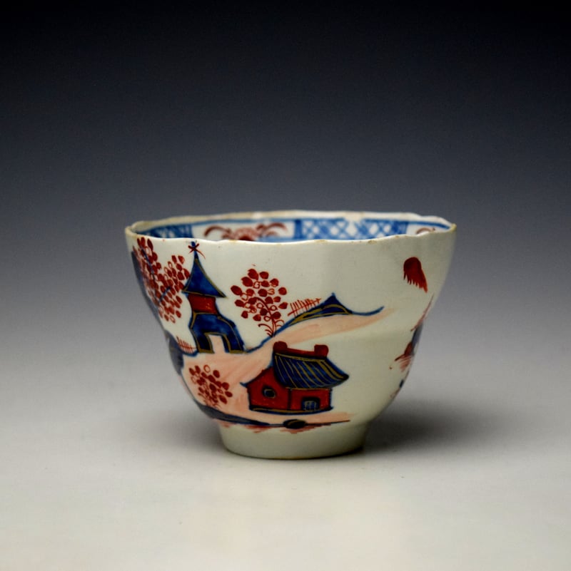 Lowestoft Lowestoft Dolls House Pattern Ogre Shape Teabowl and Saucer c1795-1800 (6)