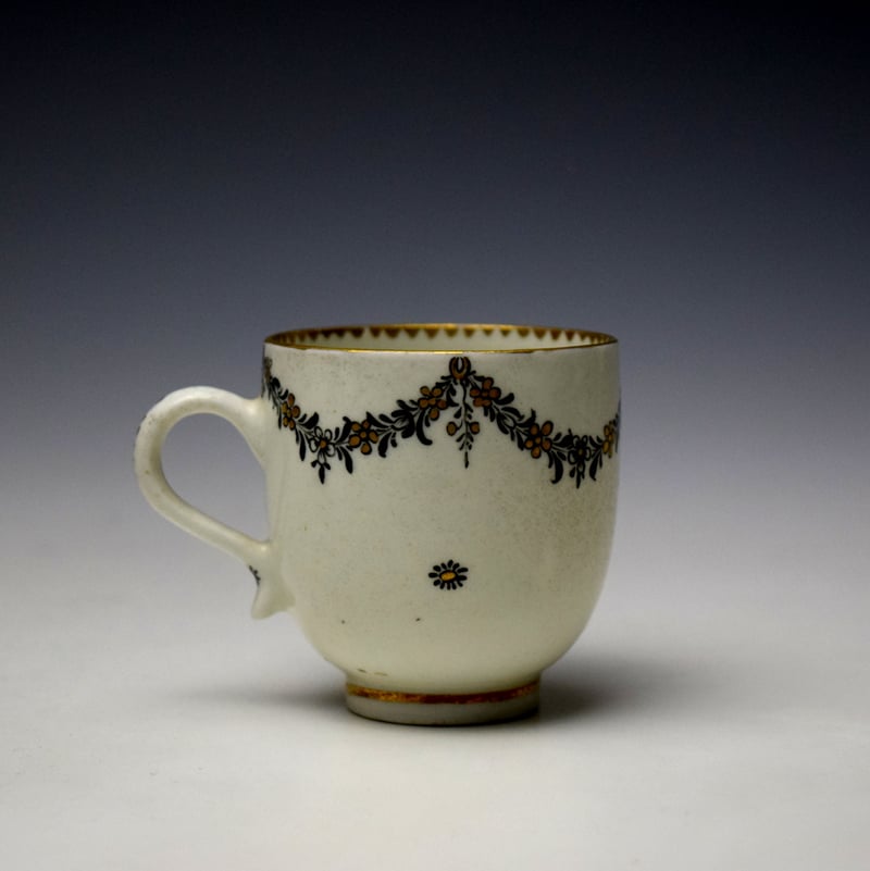 Lowestoft Ludlow Service Coffee Cup and Saucer c1785 (4)