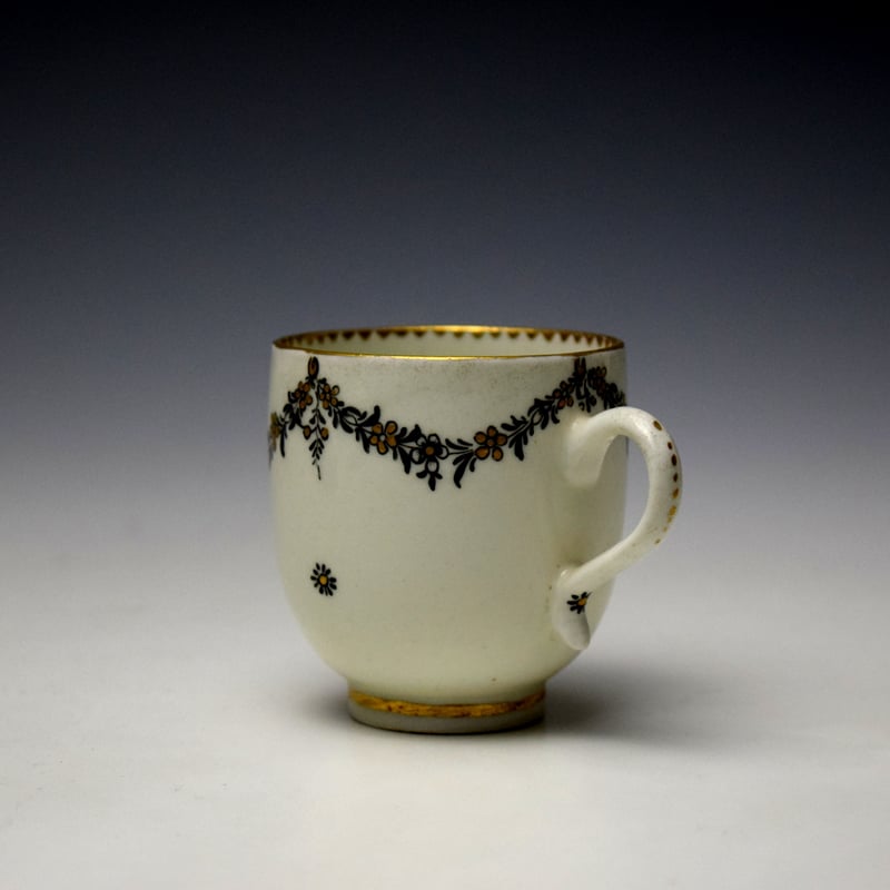 Lowestoft Ludlow Service Coffee Cup and Saucer c1785 (6)