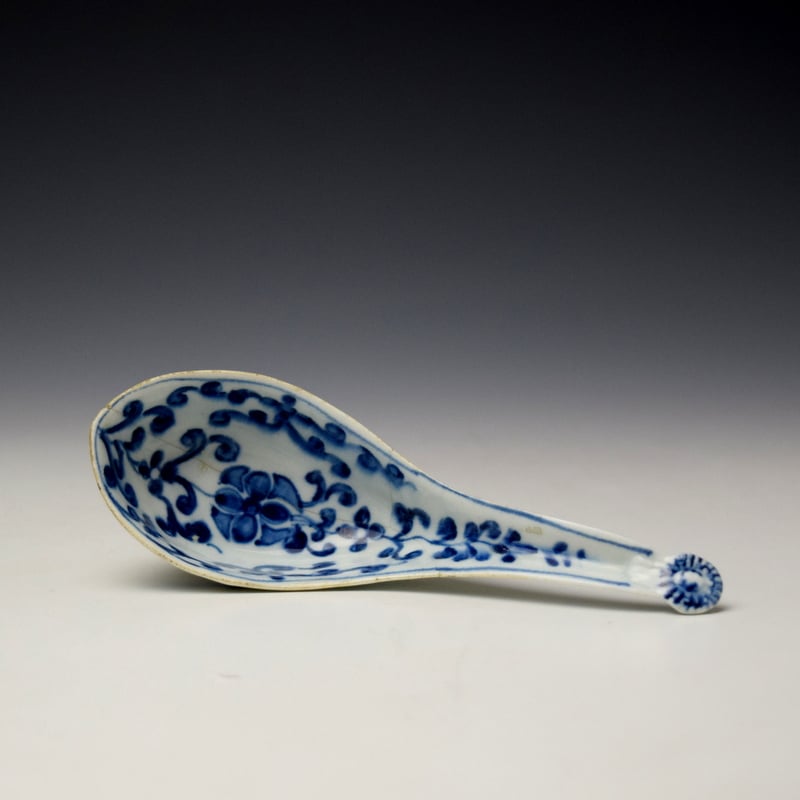 Lowestoft Maltese Cross Pattern Spoon c1770 (2)
