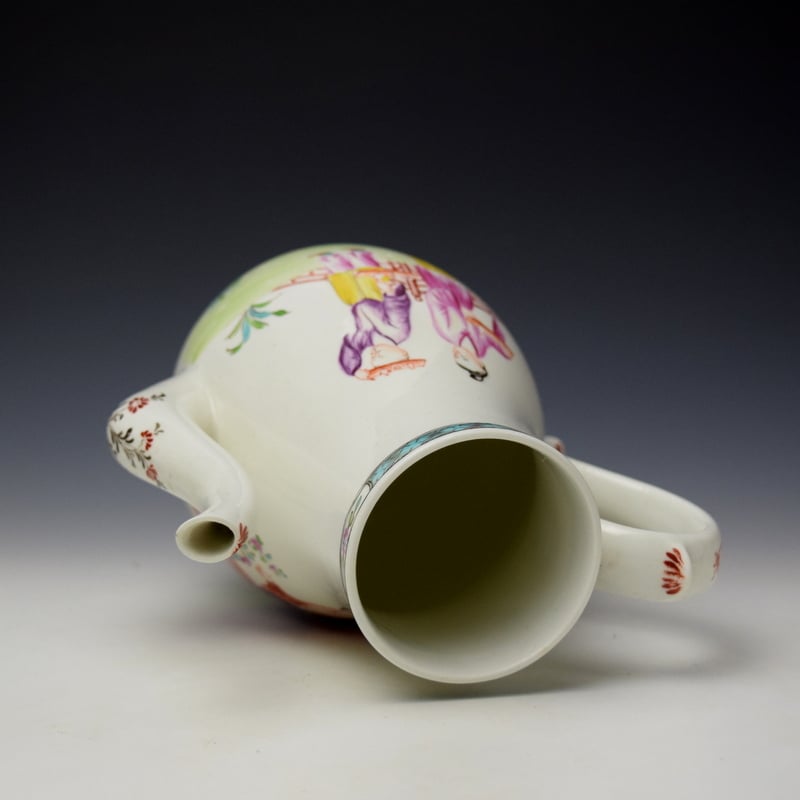 Lowestoft Mandarin Pattern Coffee Pot c1780-85 (7)
