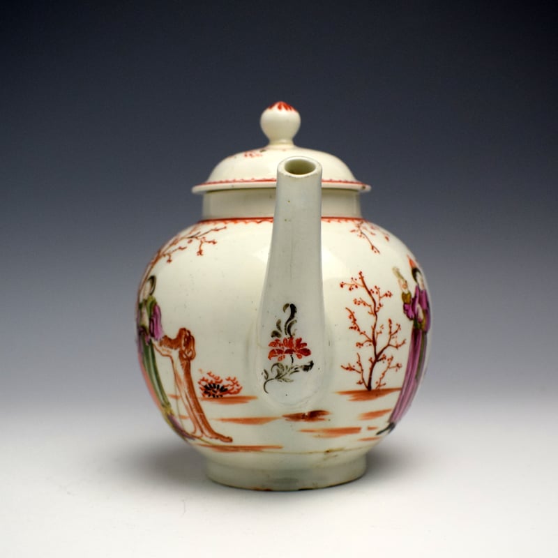 Lowestoft Mandarin Pattern Teapot c1775 (4)
