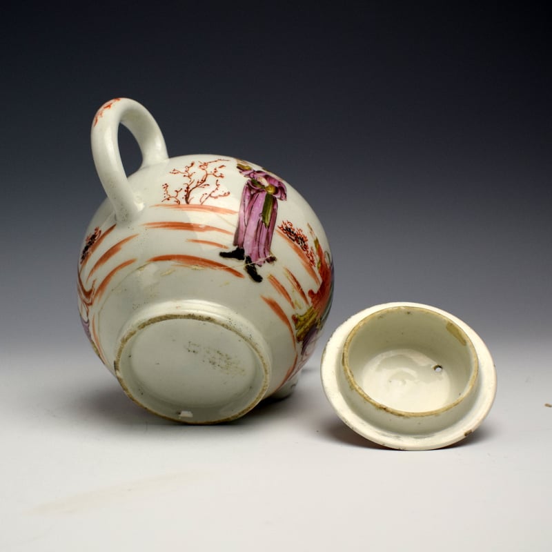 Lowestoft Mandarin Pattern Teapot c1775 (6)