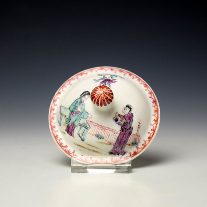 Lowestoft Mandarin Yellow Window Pattern Teapot and Cover c1775-85 (9)
