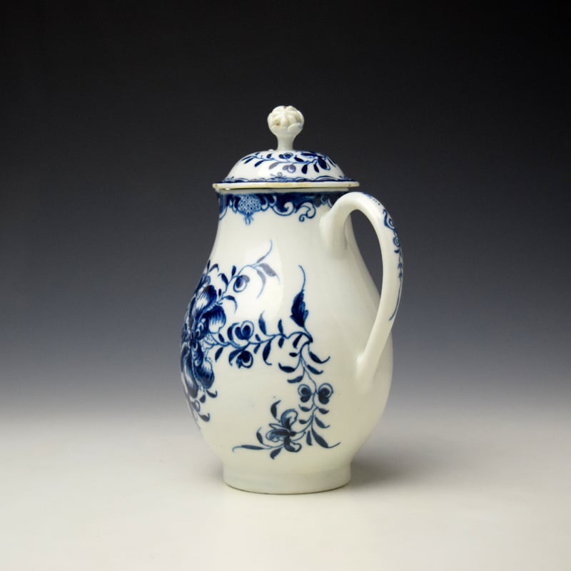 Lowestoft Mansfield Pattern Milk Jug and Cover c1770-80 (6)
