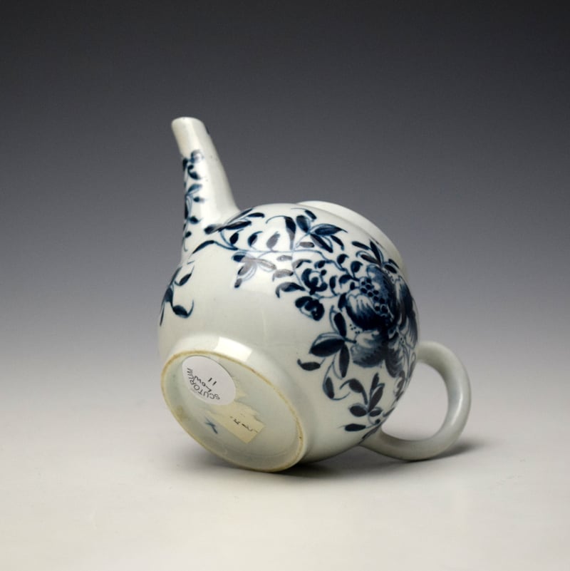 Lowestoft Mansfield Pattern Miniature Teapot c1768 (9)