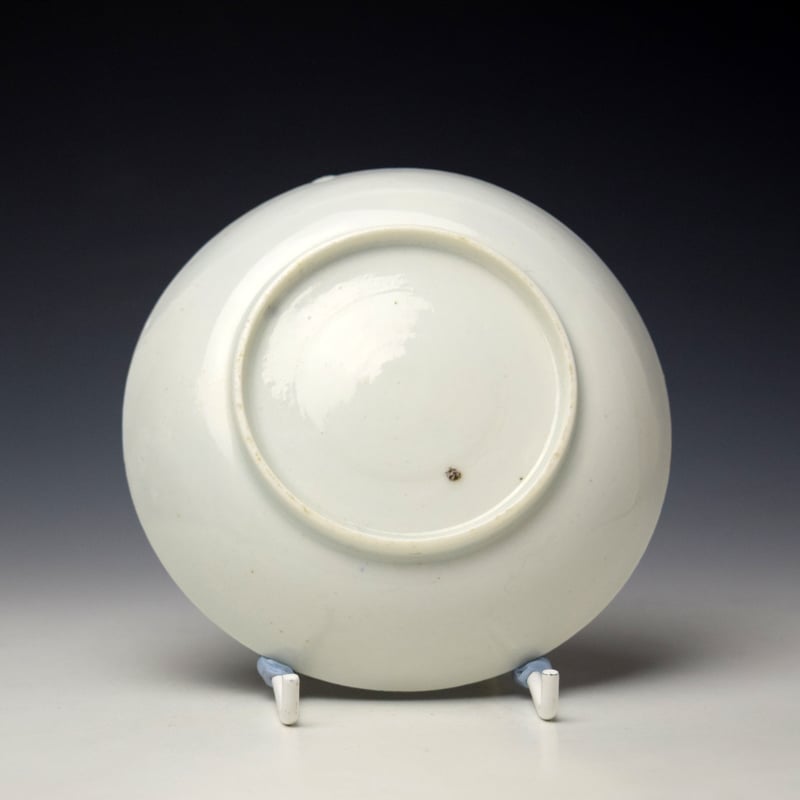 Lowestoft Moulded Border and Floral Sprays Pattern Teabowl and Saucer c1765-68 (9)