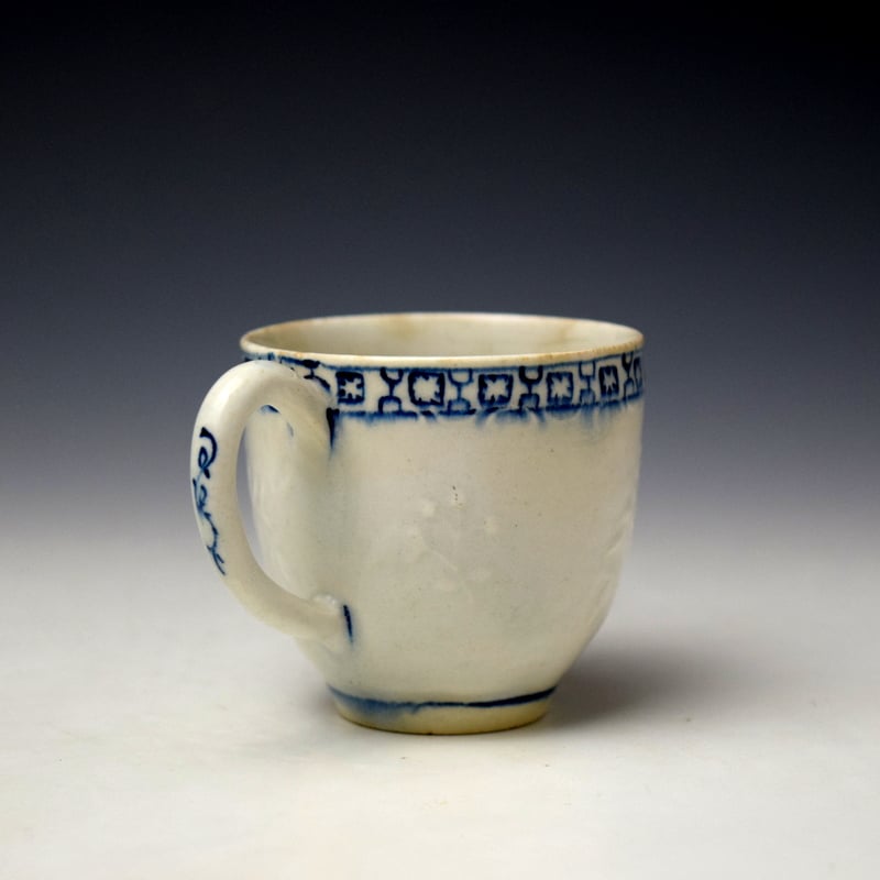 Lowestoft Moulded Floral Pattern Coffee Cup c1763-65 (4)