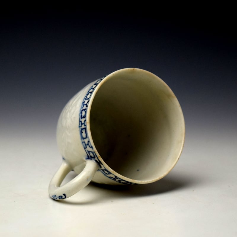 Lowestoft Moulded Floral Pattern Coffee Cup c1763-65 (5)