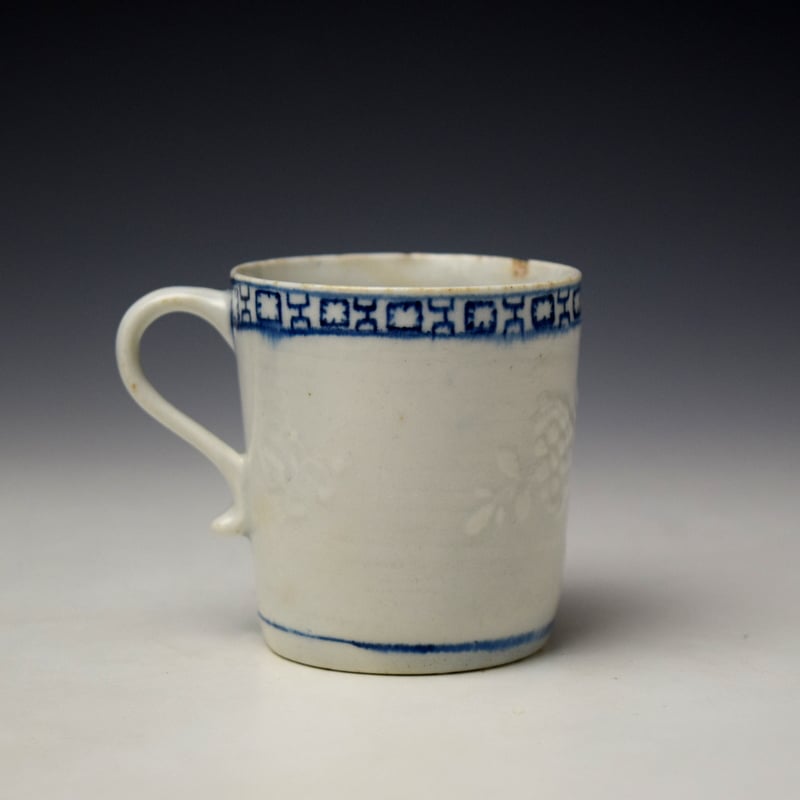 Lowestoft Moulded Floral Sprays Pattern Coffee Can c1763-65 (4)