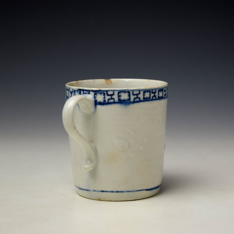 Lowestoft Moulded Floral Sprays Pattern Coffee Can c1763-65 (5)