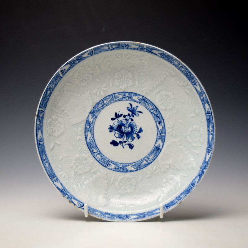 Rare Early Moulded Floral and Leaf Pattern Saucer Dish c1761-63 (reserved)