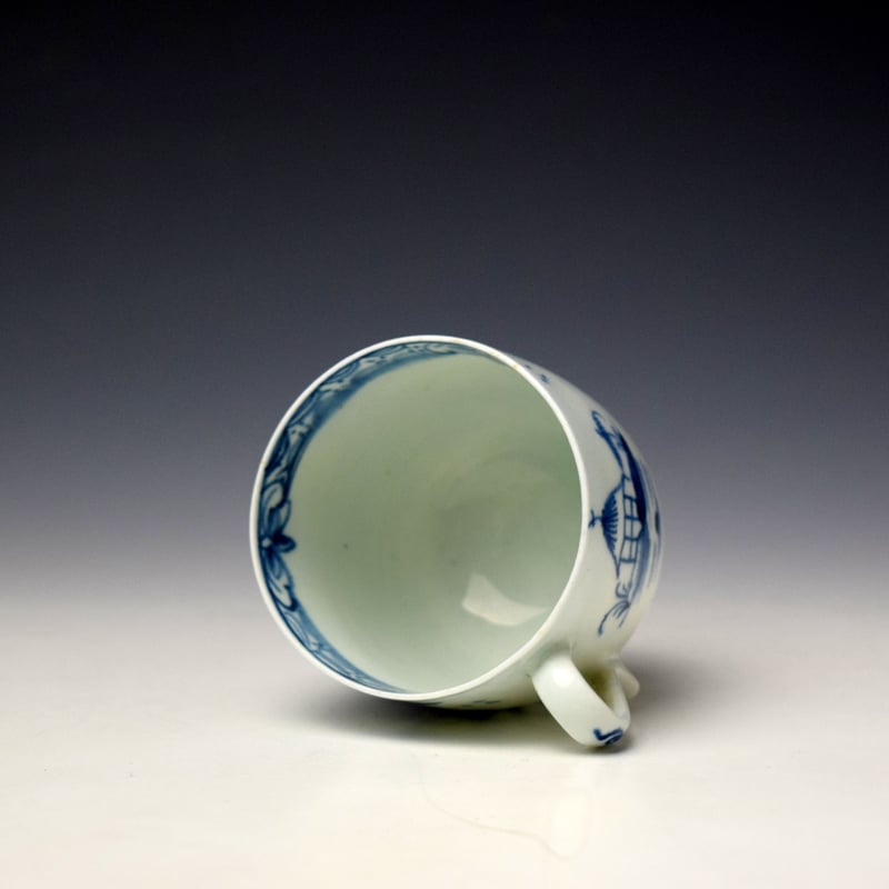 Lowestoft Pagoda and Walled Garden Pattern Coffee Cup and Saucer c1780-90 (7)