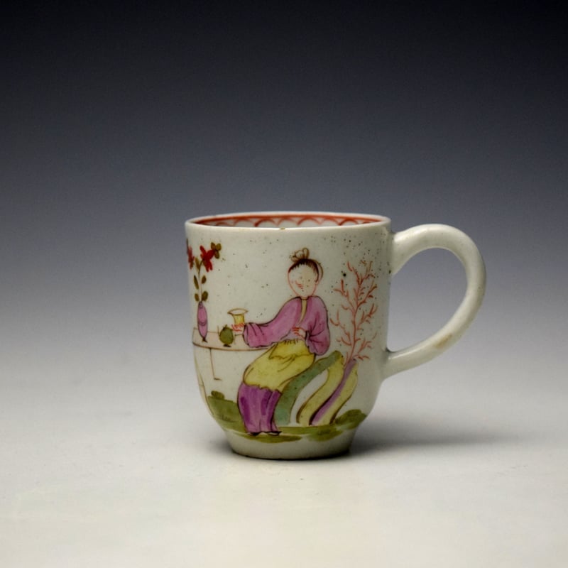 Uncommon Parrot and Butterfly Pattern Coffee Cup c1775-85
