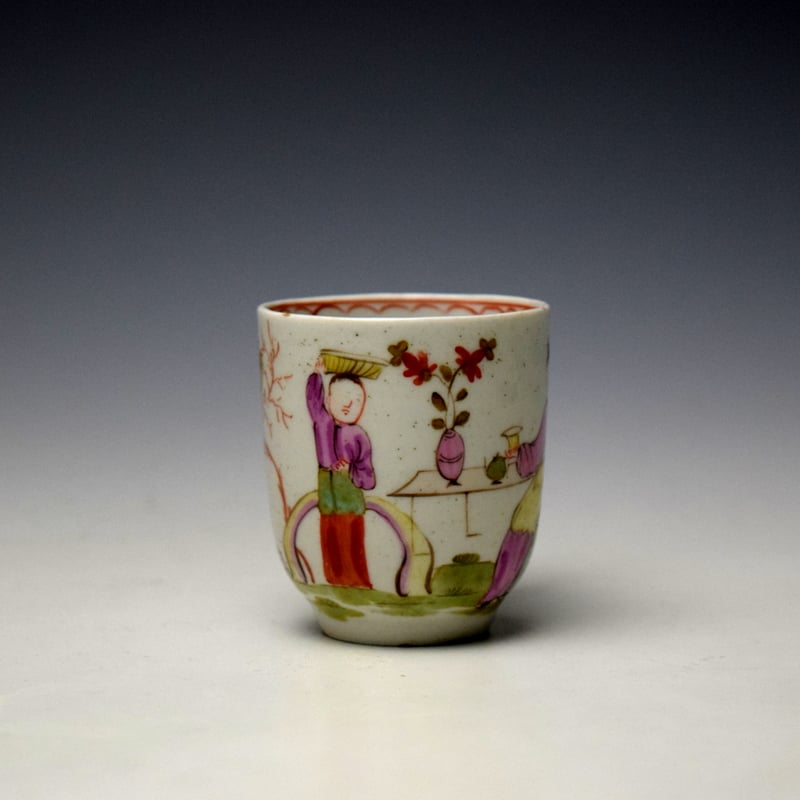 Lowestoft Parrot and Butterfly Pattern Coffee Cup c1775-85 (2)
