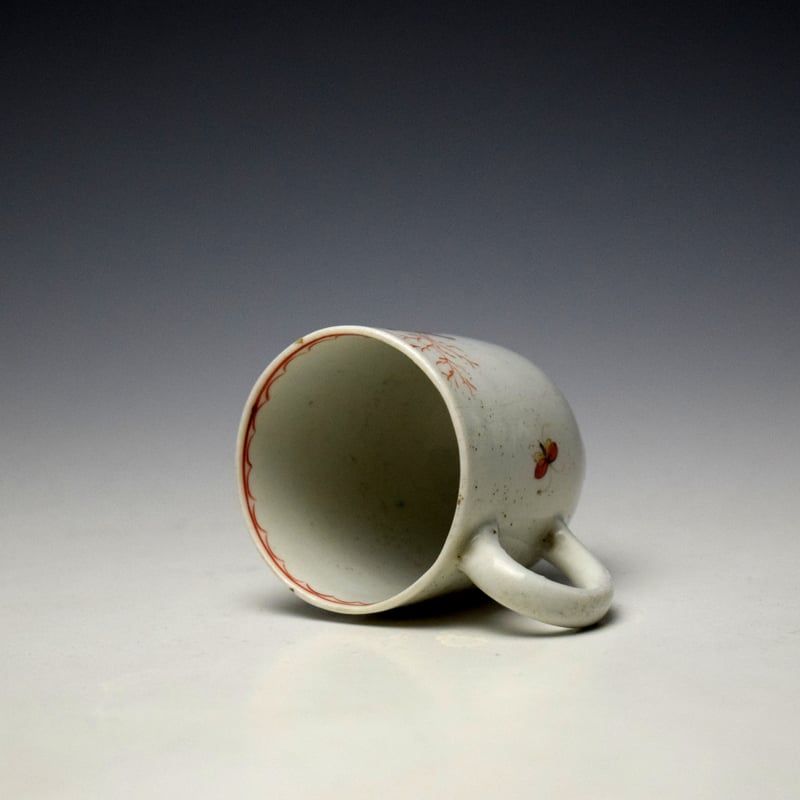 Lowestoft Parrot and Butterfly Pattern Coffee Cup c1775-85 (6)