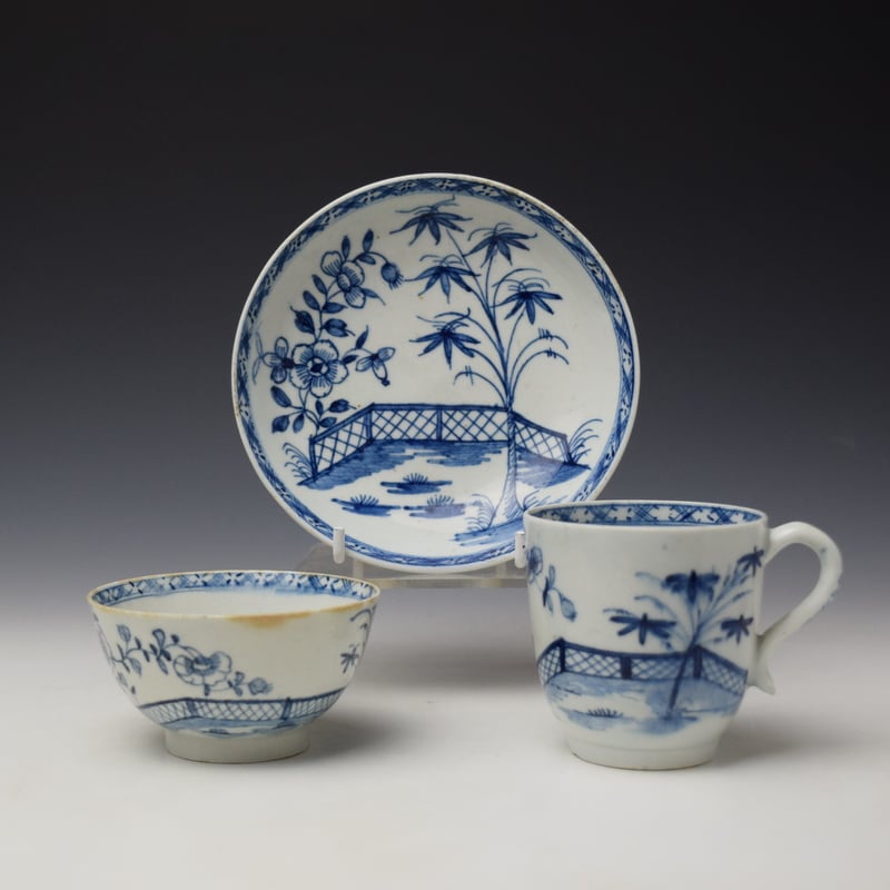 Peony Fence Bamboo Pattern Trio c1770-75