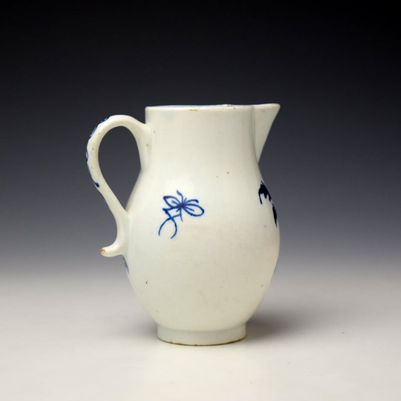 Lowestoft Peony and Holed Rock Pattern Sparrow Beak Jug c1775-80 (3)