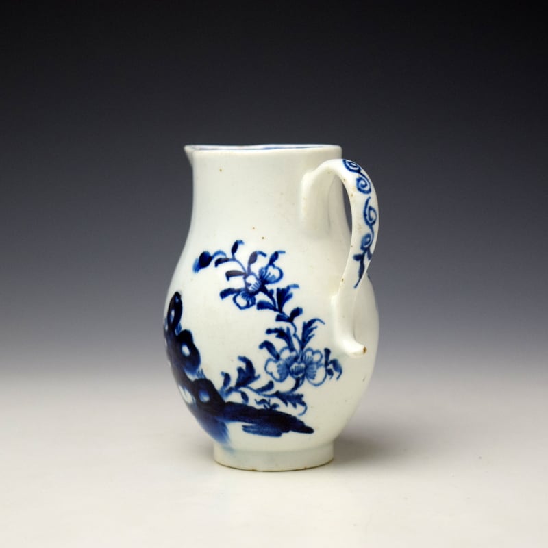Lowestoft Peony and Holed Rock Pattern Sparrow Beak Jug c1775-80 (4)