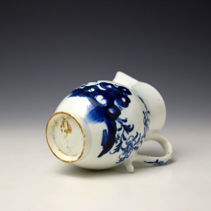 Lowestoft Peony and Holed Rock Pattern Sparrow Beak Jug c1775-80 (6)