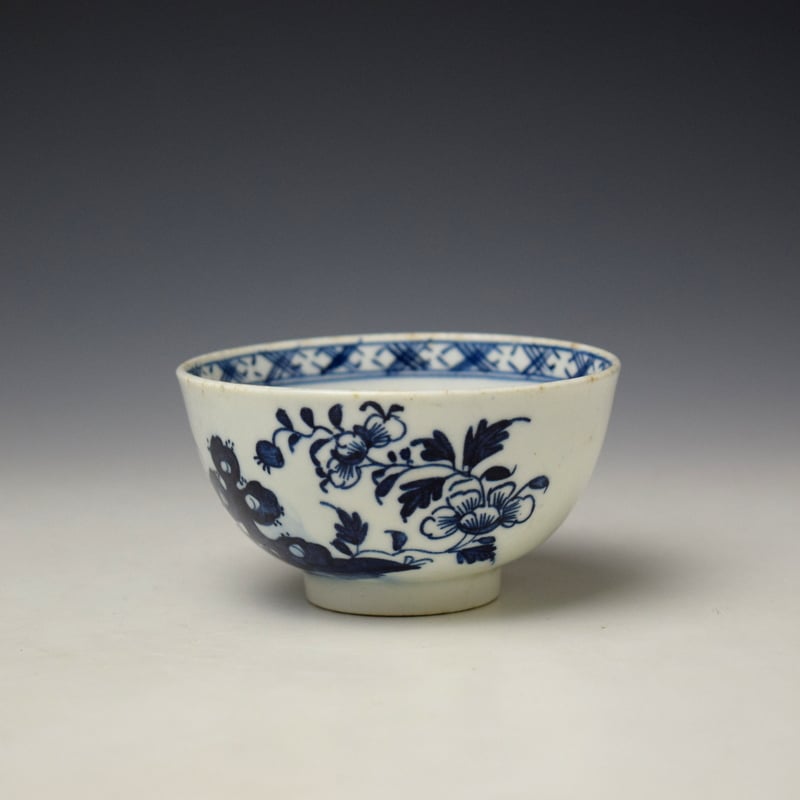Lowestoft Peony and Holed Rock Pattern Trio c1775-80 (11)