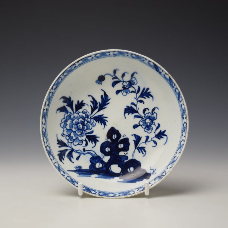 Lowestoft Peony and Holed Rock Pattern Trio c1775-80 (14)