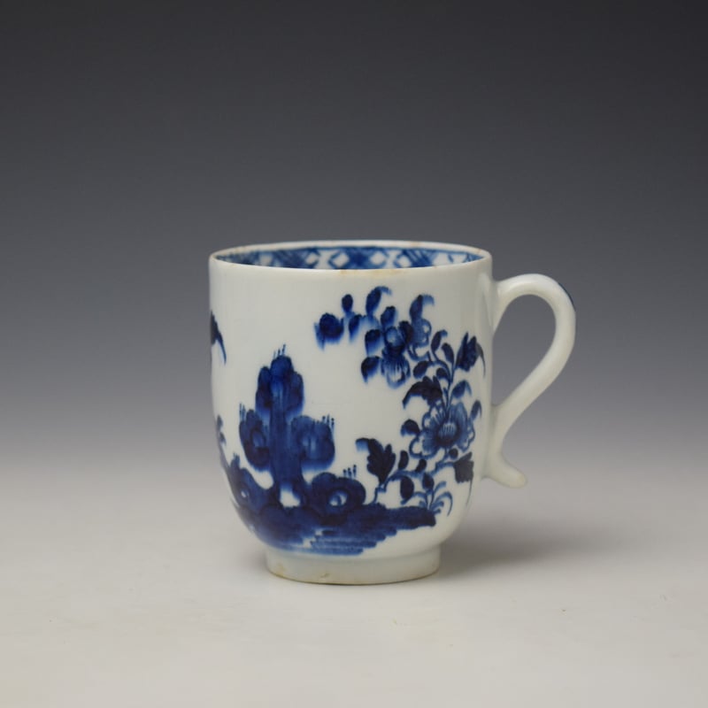 Lowestoft Peony and Holed Rock Pattern Trio c1775-80 (2)