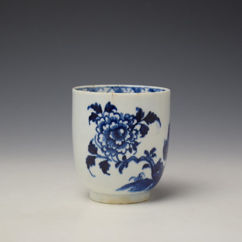 Lowestoft Peony and Holed Rock Pattern Trio c1775-80 (3)