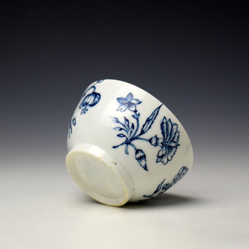 Lowestoft Quad Floral Pattern Teabowl and Saucer c1768-75 (7)